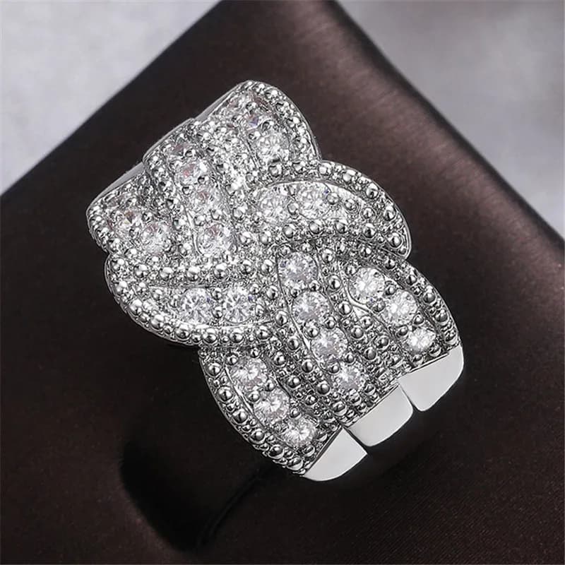 Bagues croix en argent sterling 925 pour femmes, magnifiques bagues de mariage en zircon cubique ver