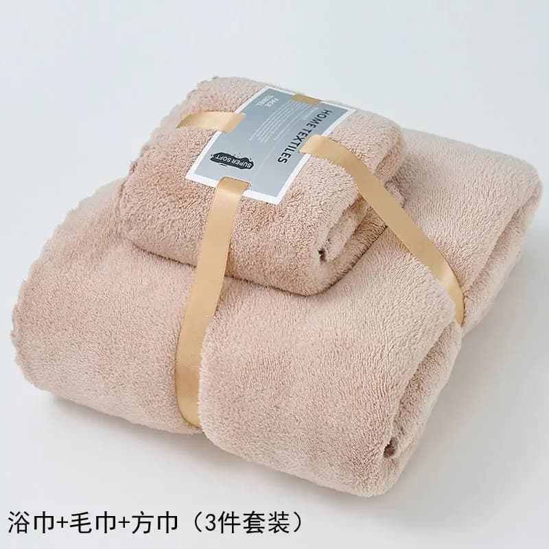 3 pièces serviette ensemble de serviettes de bain salle de bain main visage serviettes de douche pou