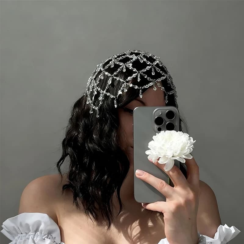 (YOUR) coiffure à pampilles bijoux mode Bling chapeau bandeaux maille chaîne de cheveux accessoire d