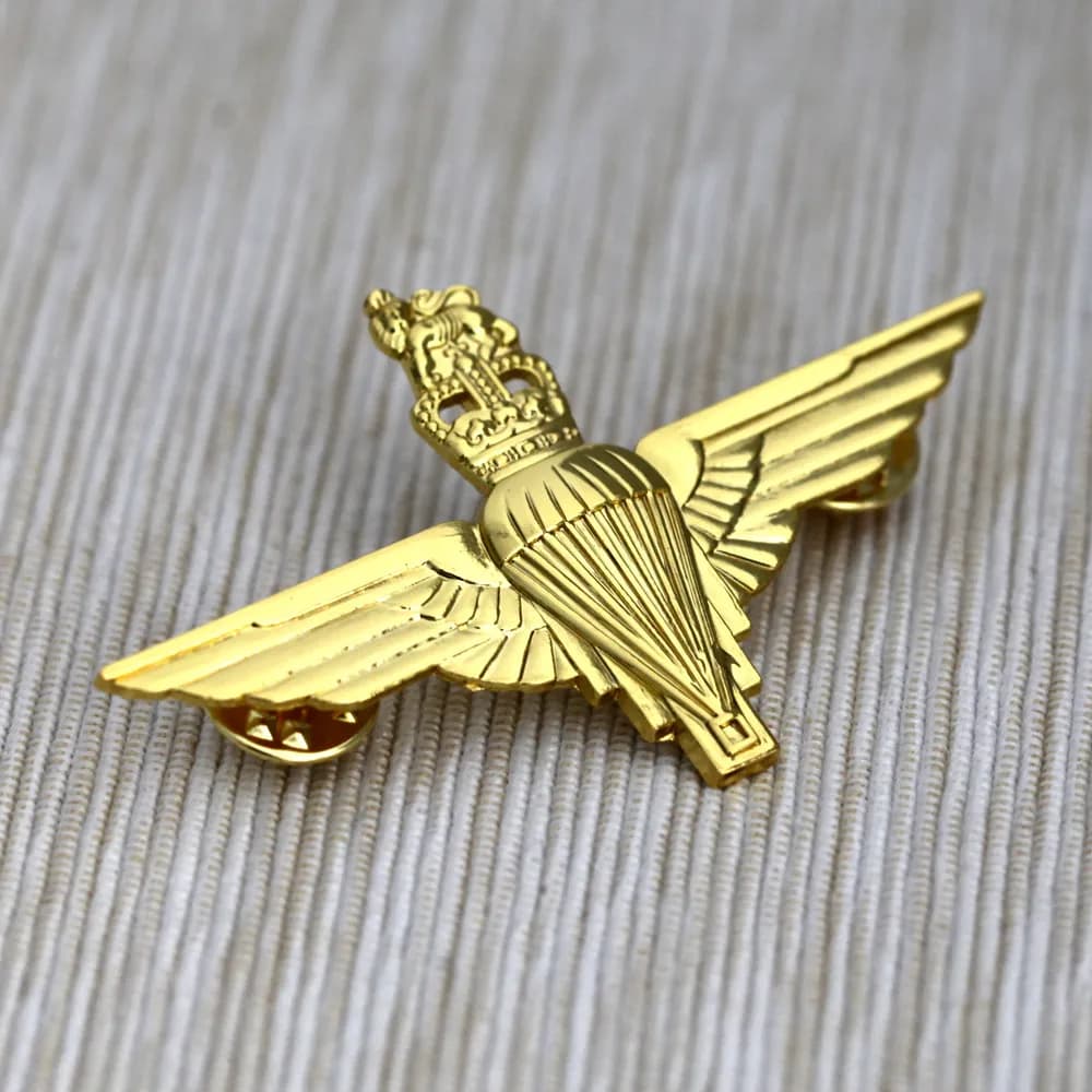 Insigne de parachutiste des Forces Aériennes Royaumes-Unis, broche en métal doré et argenté, souveni