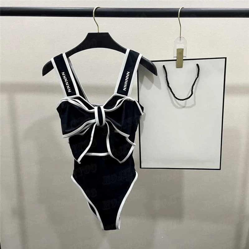 Maillot de bain une pièce, Camisole, coupe cintrée, décoration avec nœud, pour femmes, nouvelle coll