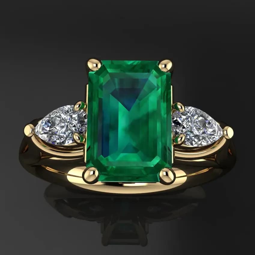 Bague émeraude verte plaquée or 14 carats pour femmes Bague Bizuteria Anillos De pierre précieuse ém