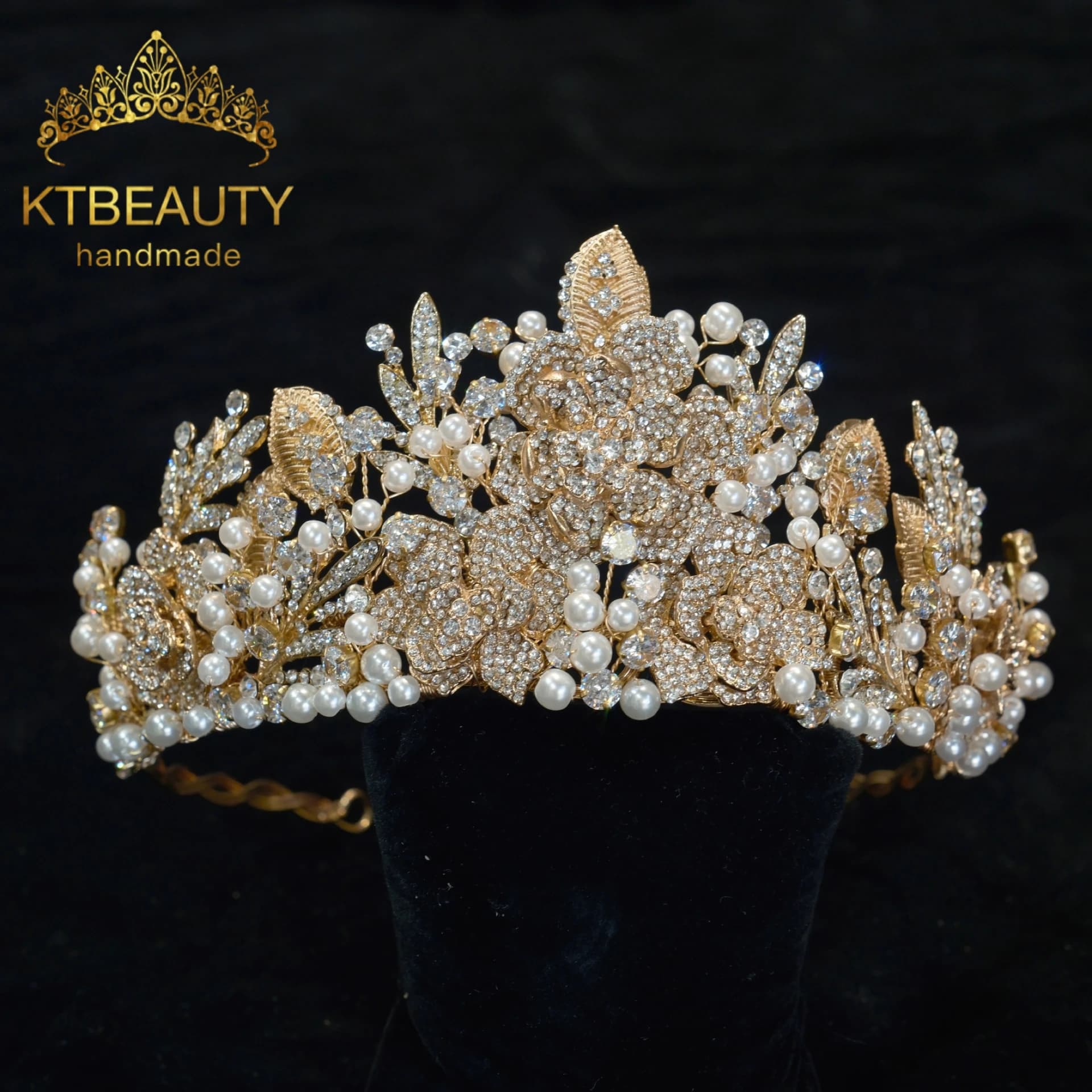 Ktbeauty Coiffe de mariée pour femme avec cristaux, faite à la main, 2 modèles, bijou de cheveux vin