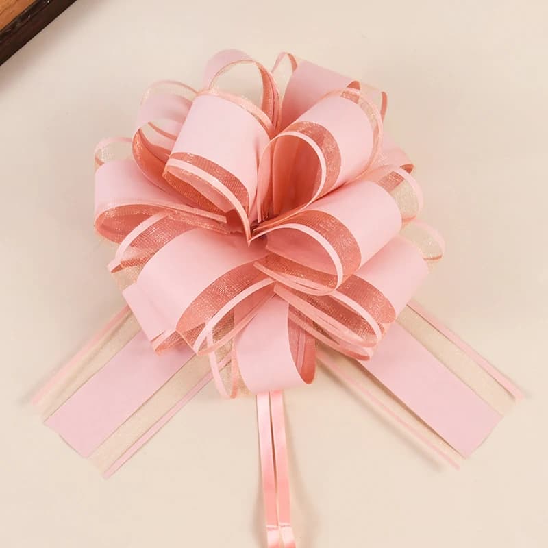 Décoration de ruban de nœud de voiture de mariage, artisanat de fleurs bricolage, cadeau de Noël, em