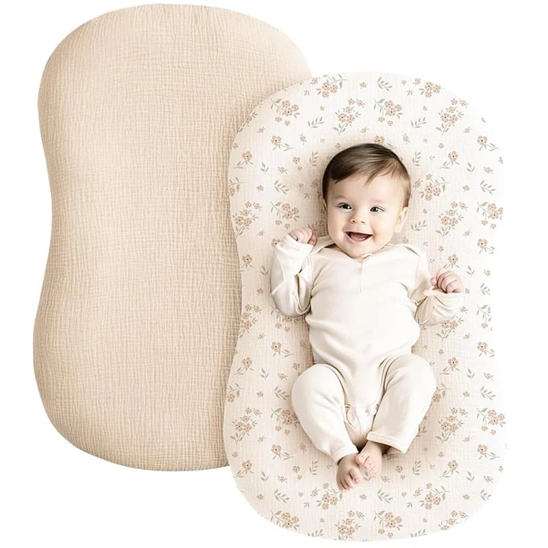 Juste de chaise longue en mousseline pour bébé, 100% coton, housse de chaise longue pour nouveau-né,