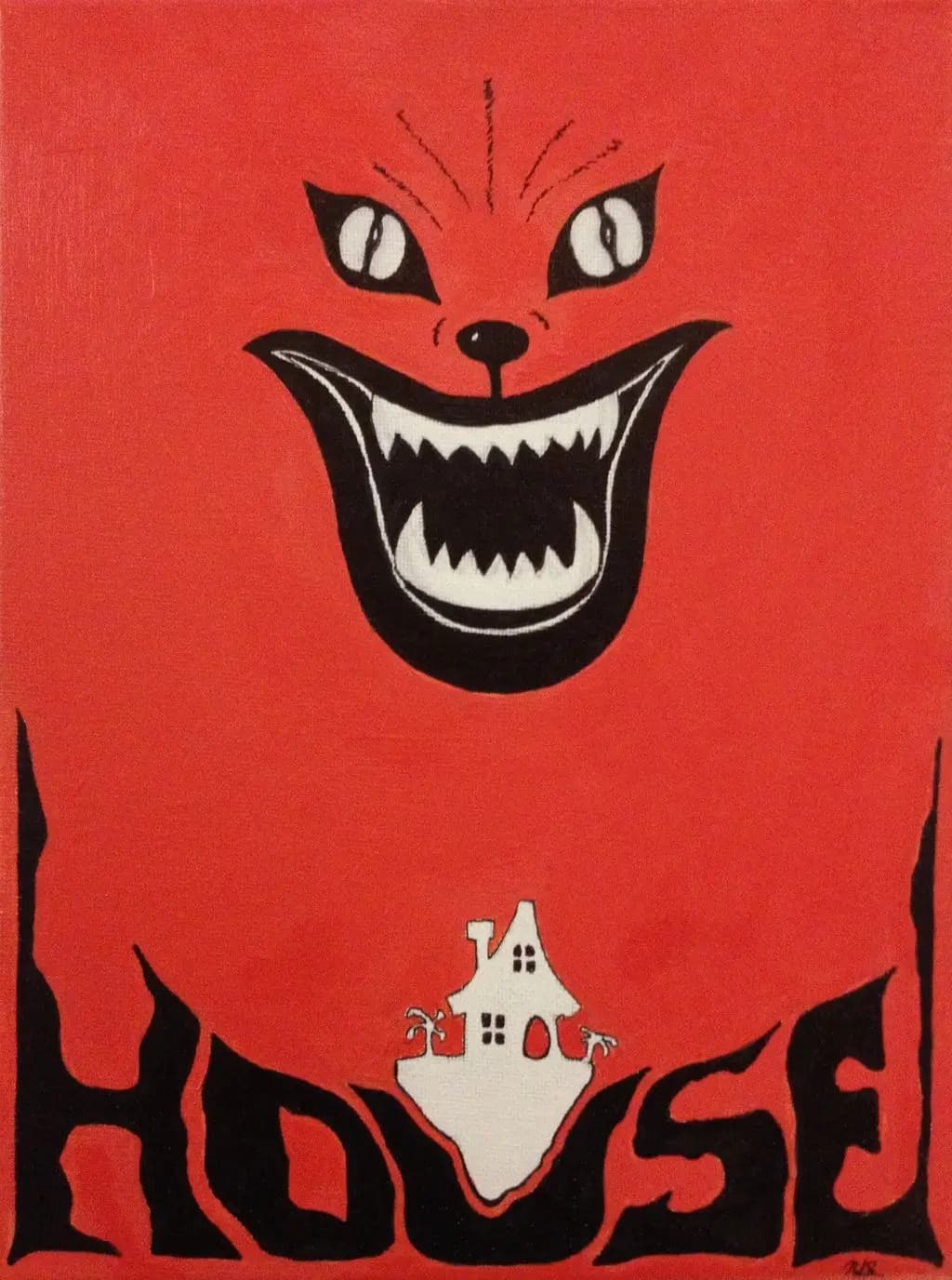 Affiche de Film d'Horreur Japonais Classique, Peinture sur Toile Vintage, Art Mural pour Salon, Déco