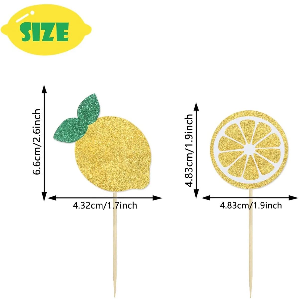 24 décorations de gâteaux sur le thème de l'été, décorations de gâteaux aux fruits, citron, fraise, 