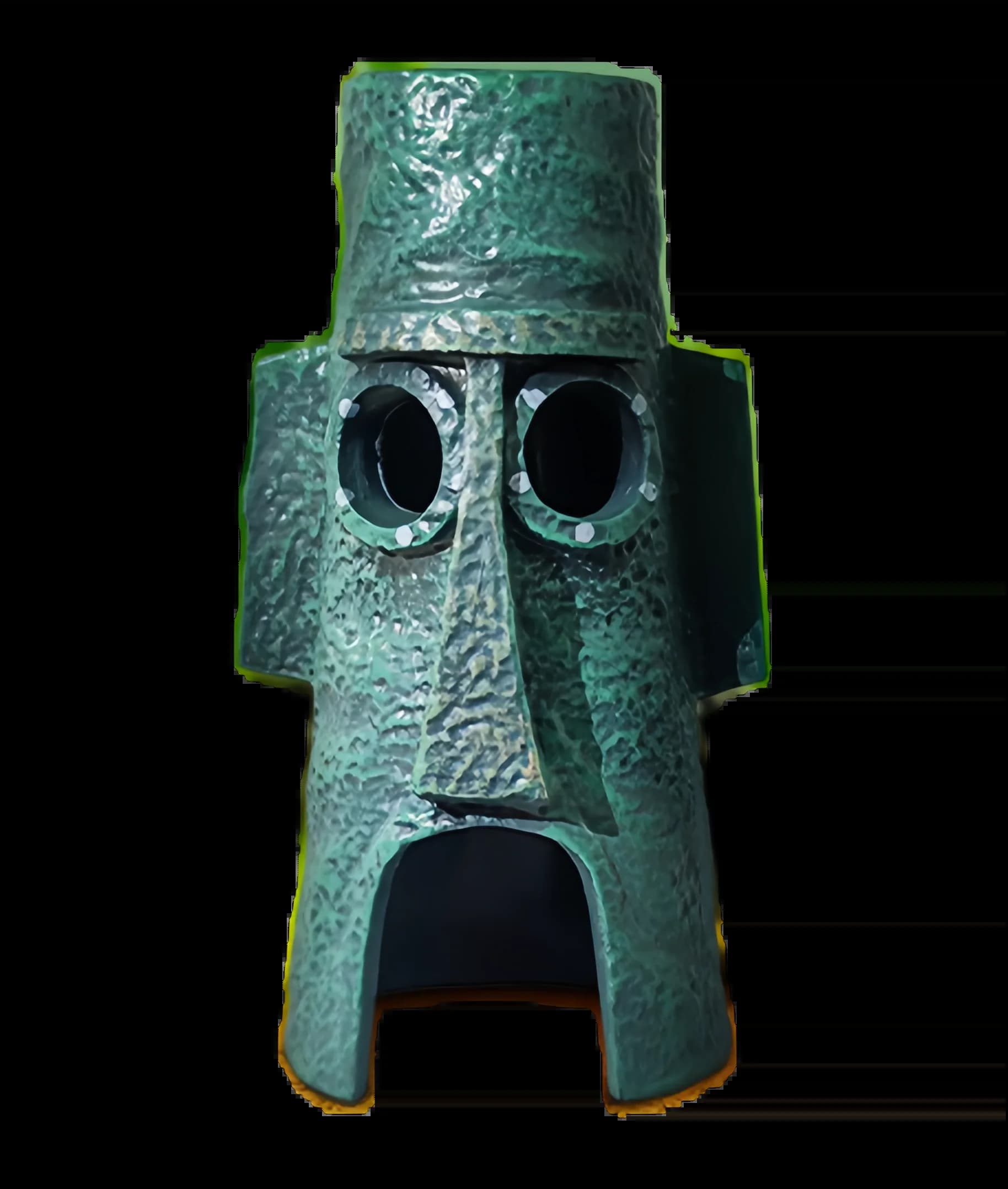 Décoration d'aquarium en forme de statue de Moai de dessin animé, ornement de résine pour aquarium,