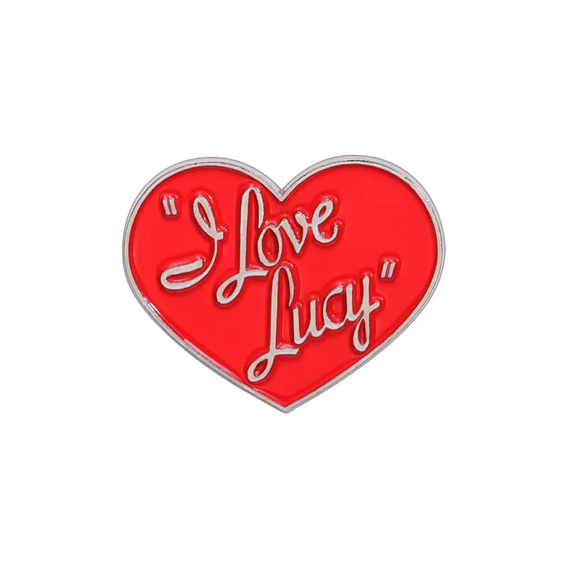 I Love Lucy Émail Pins, Variété Classique, Émissions de Télévision, Broches Coeur Rouge, Danemark ge