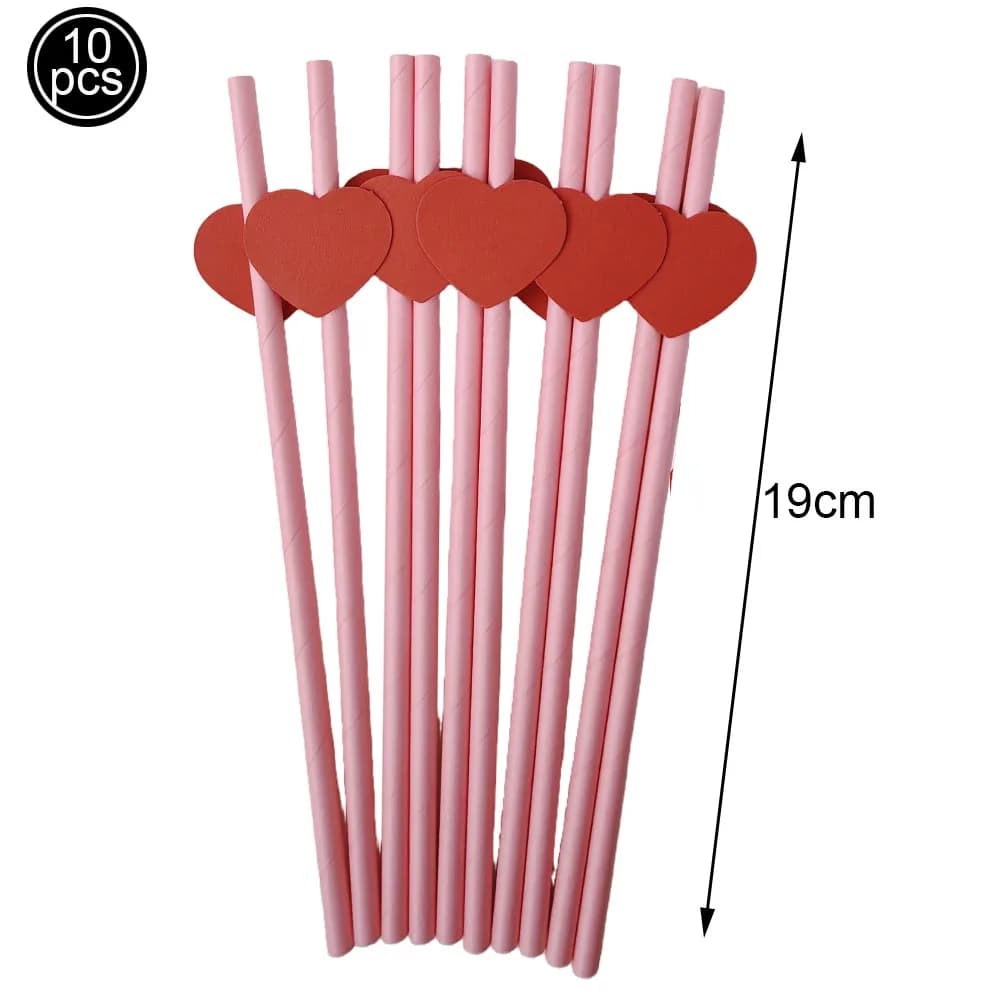 Décorations de fête de saint-valentin en forme de cœur rouge, ensemble de vaisselle, assiettes en pa