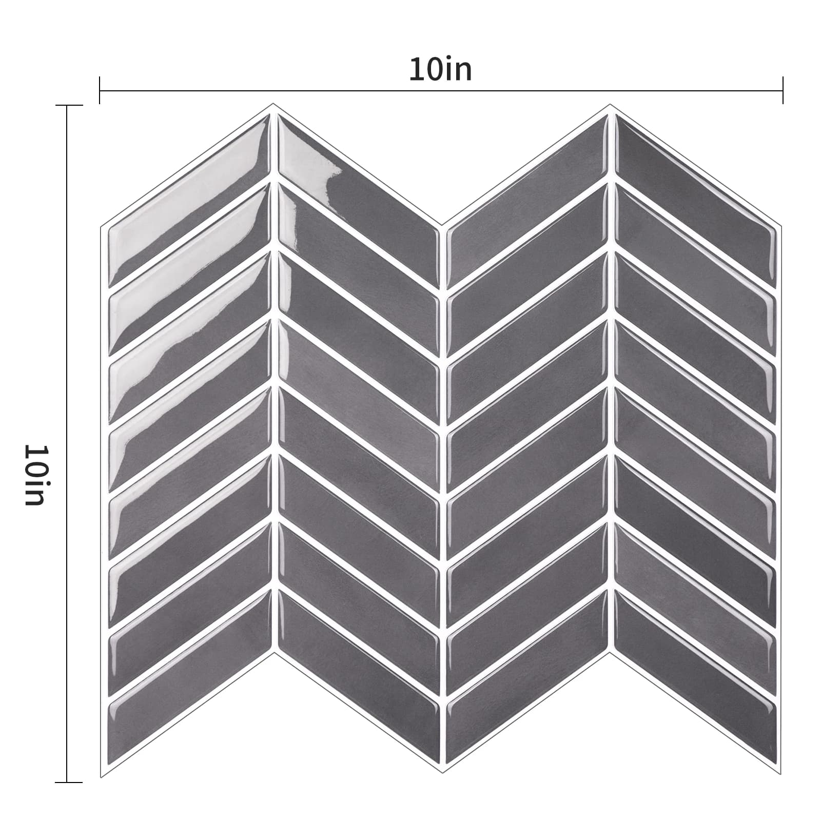 Carrelage mural imperméable à décoller et à coller, 5 feuilles, 10 "x 10", pour cuisine et salle de