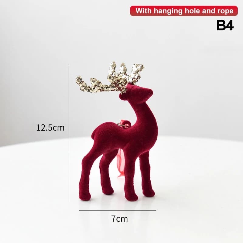 1 pièces noël renne cerf ornements décorations maison table décor suspendus boules flocage Mini cerf