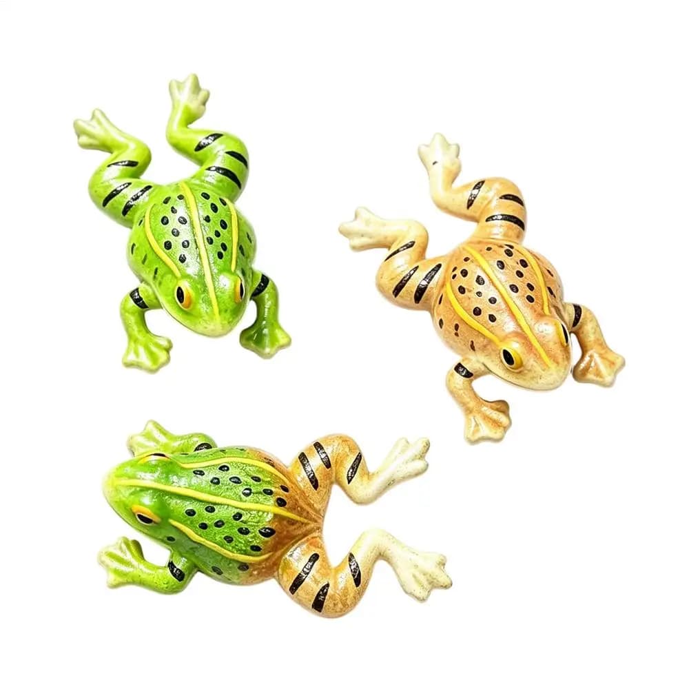 Lot de 3 sculptures décoratives réalistes en résine de grenouilles flottantes pour bassin, piscine, 