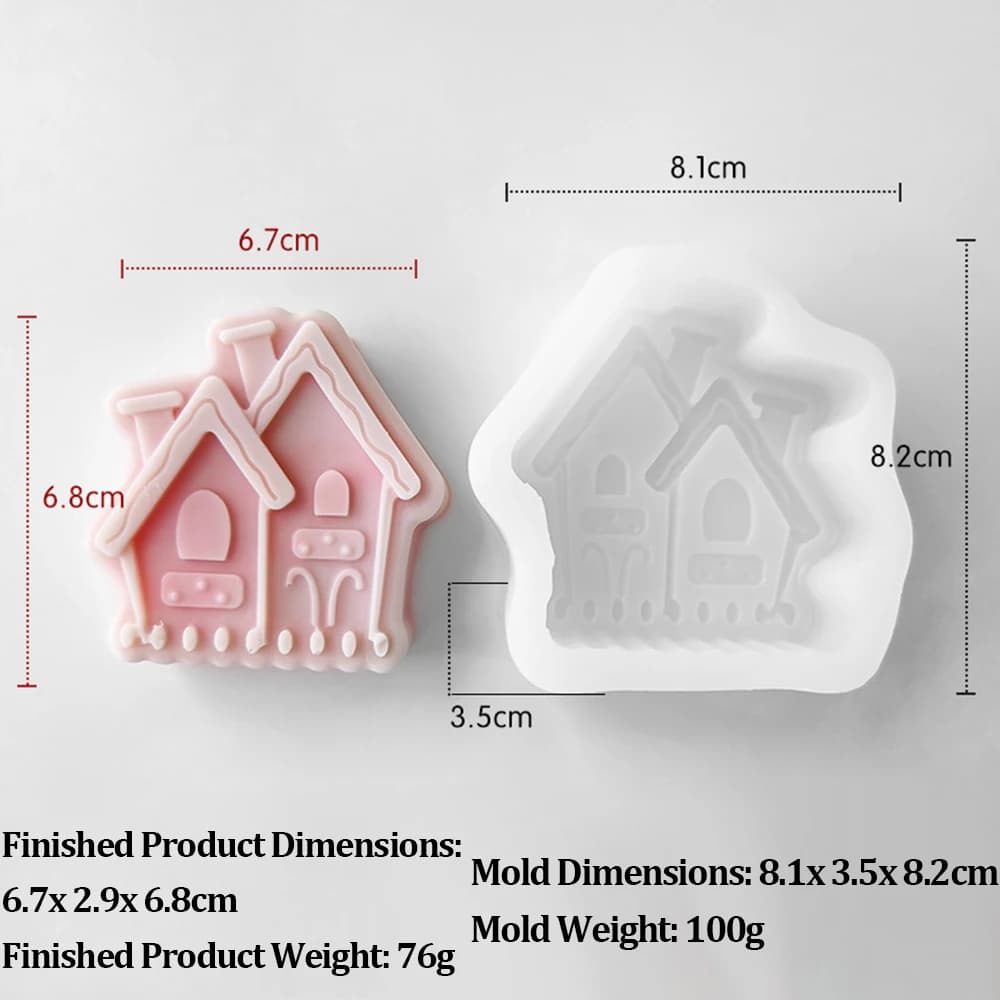 Moule en silicone en forme de maison de dessin animé pour bougies, moule artisanal pour la fabricati