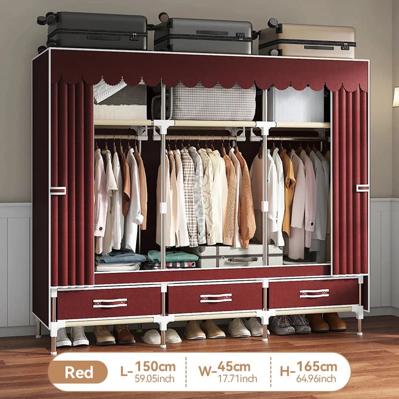 Armoire portable de style tiroir, armoire en tissu renforcé, assemblage de chambre à coucher, armoir