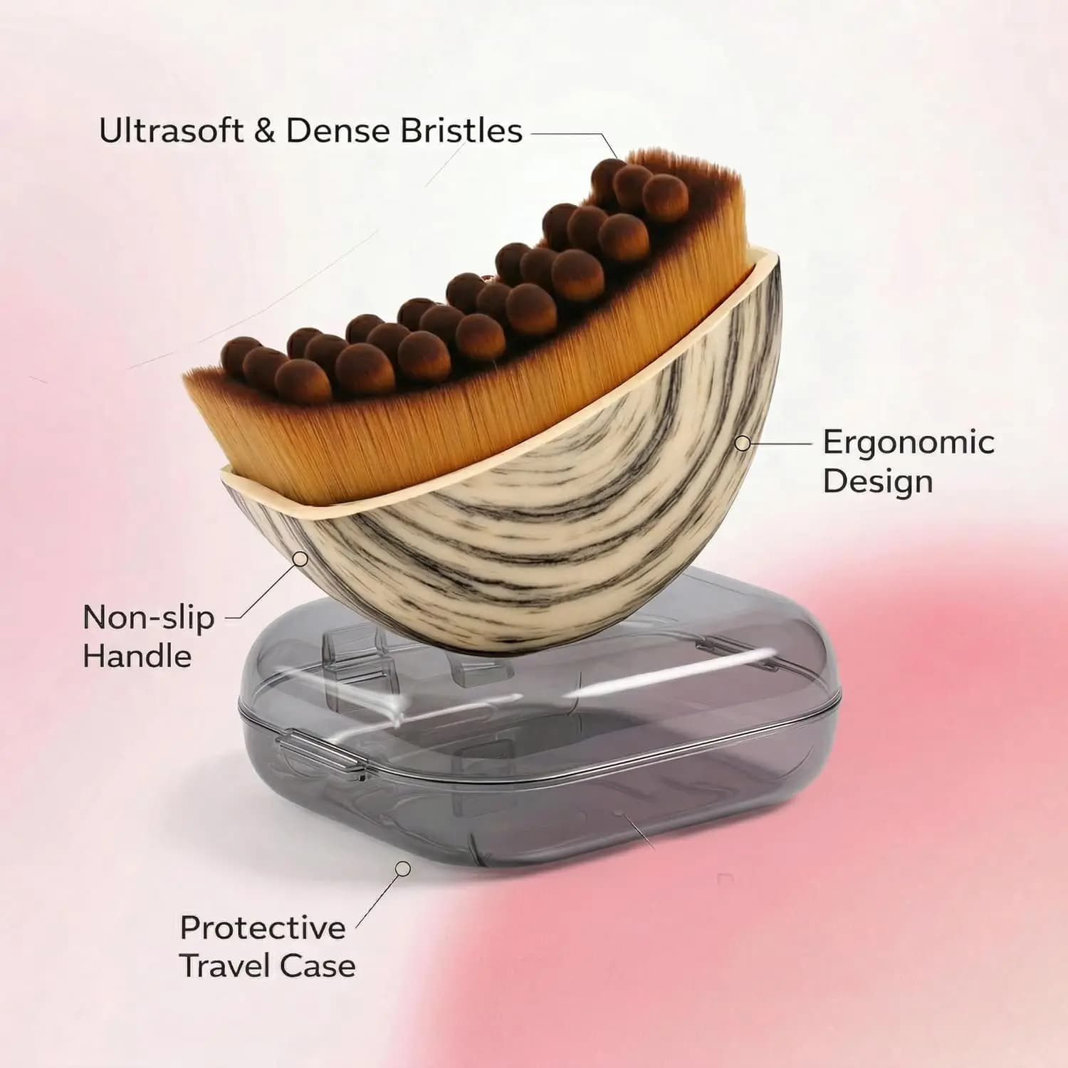 Brosse de drainage lymphatique, brosse faciale lymphatique conçue avec des poils lisses, masseur de 