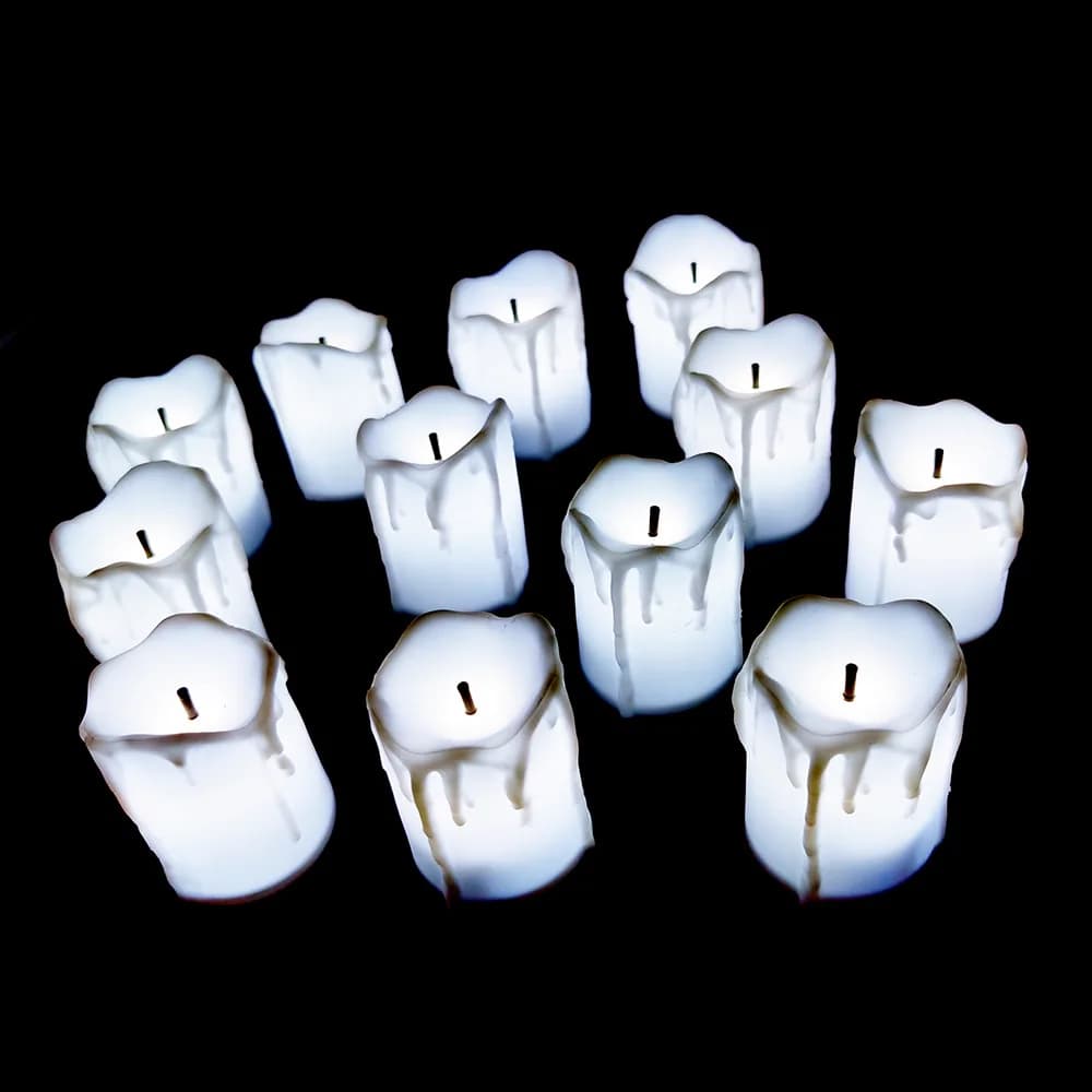 Bougie LED clignotante sans flamme, lampe à piles, Simulation de bougie chauffe-plat, décoration de