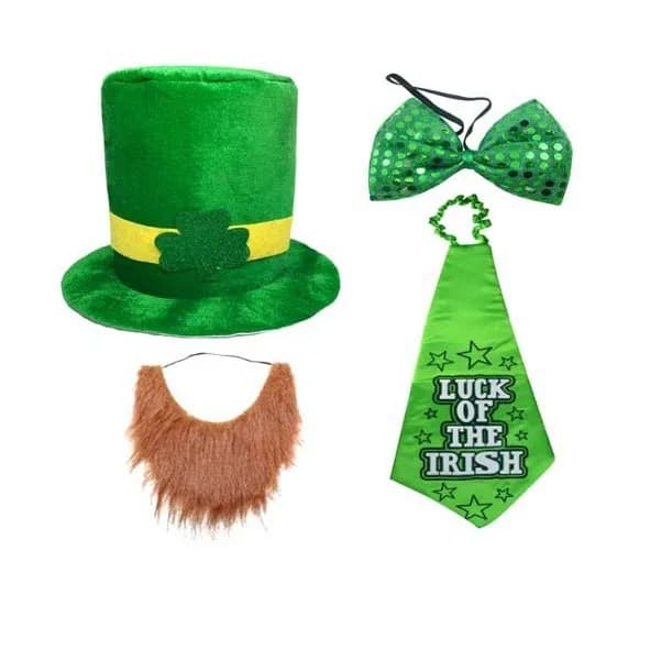 Accessoires de Festival irlandais, chapeaux, barbes, décorations de la saint-Patrick, chapeaux de tr