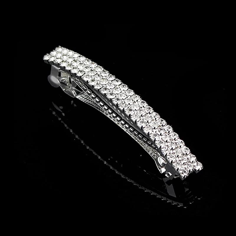 Barrette à cheveux française en strass scintillants couleur or et argent, pour femmes et filles, bij