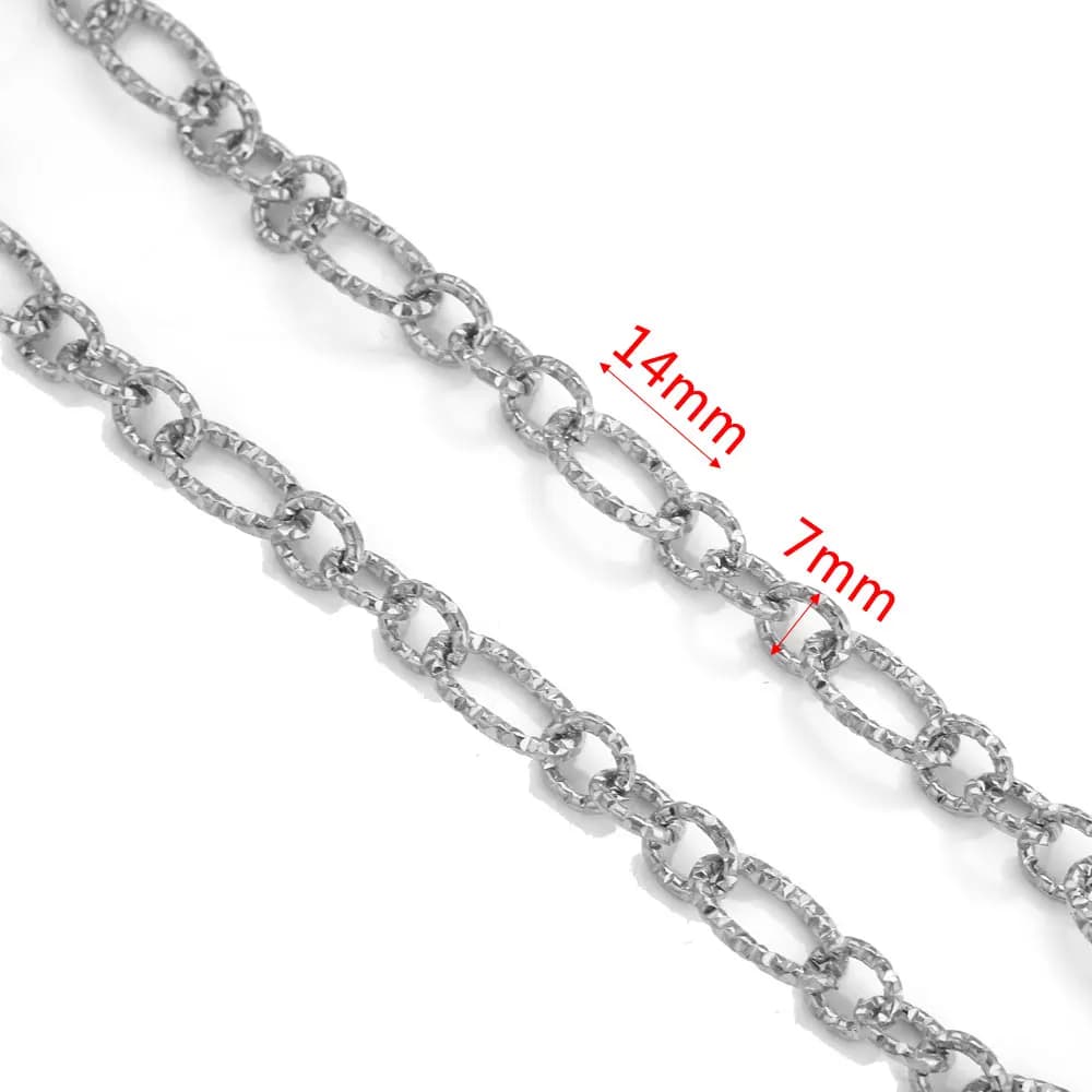 1m textures en acier inoxydable chaîne câble chaîne lien pour Bracelet collier bijoux composants bij