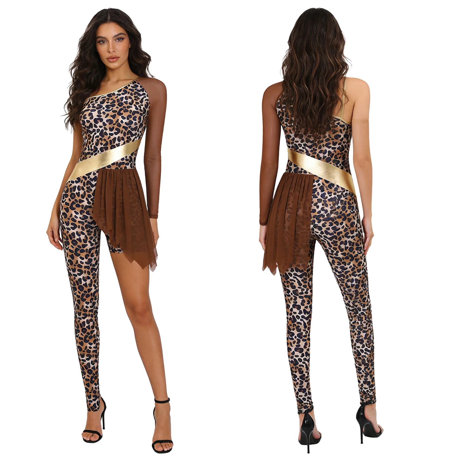 Combinaison de cosplay Cavewoman pour femme, costume de danse tribale primitif, costume de danse lat
