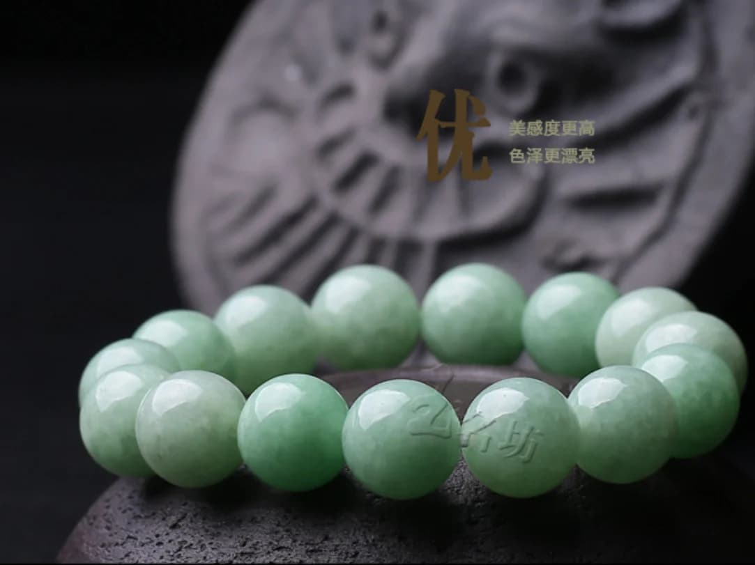 Bijoux fins en Jade naturel A + jadéite, Bracelet de perles gluantes glacées pour hommes et femmes