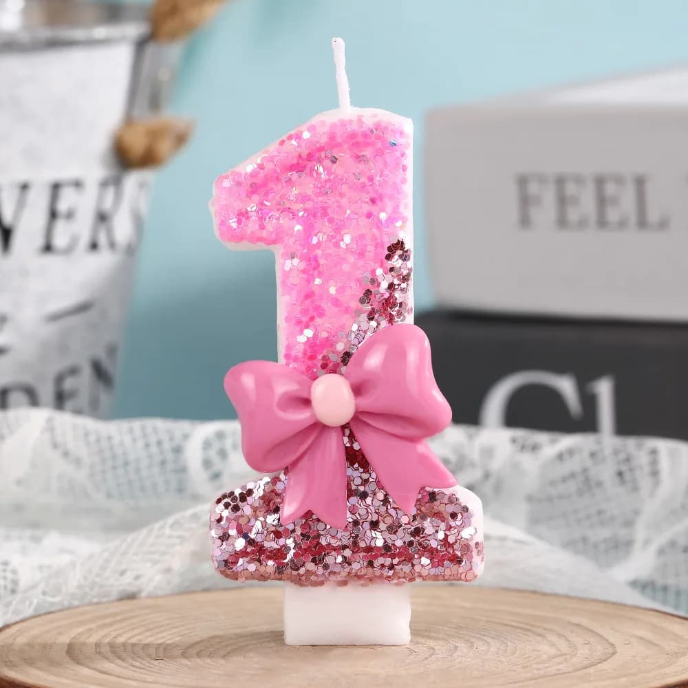 Bougie d'anniversaire numérique à paillettes, bougie de couleur assortie, décoration de gâteau d'ann