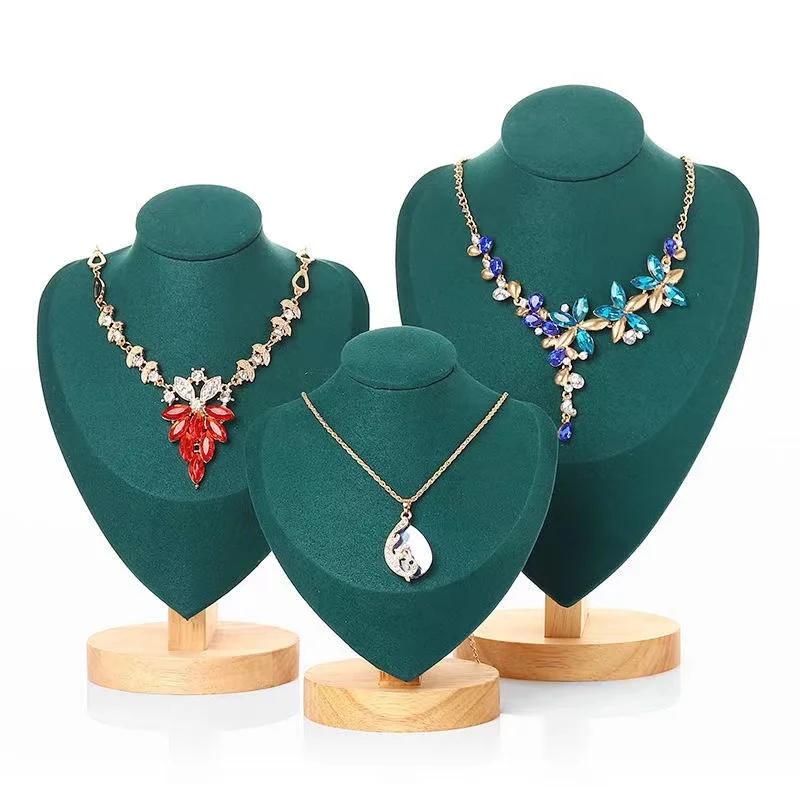 Nouveau modèle de haute qualité buste spectacle exposant velours bijoux affichage collier pendentifs