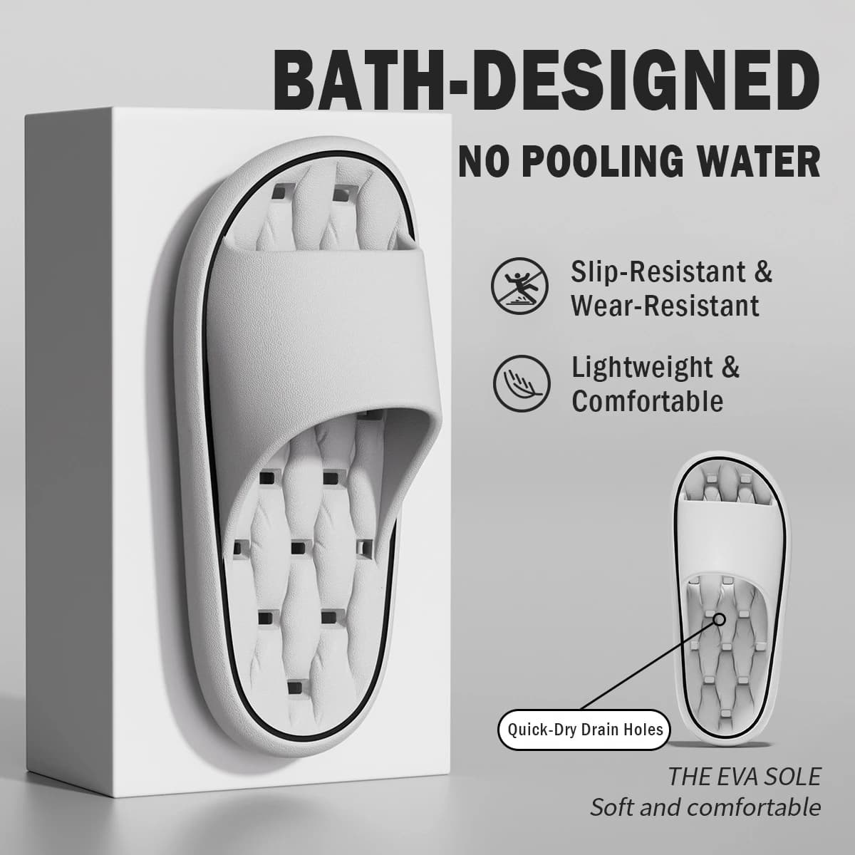 Nouvelles pantoufles d'été pour femmes et hommes, pour la salle de bain, la maison, en EVA, antidéra