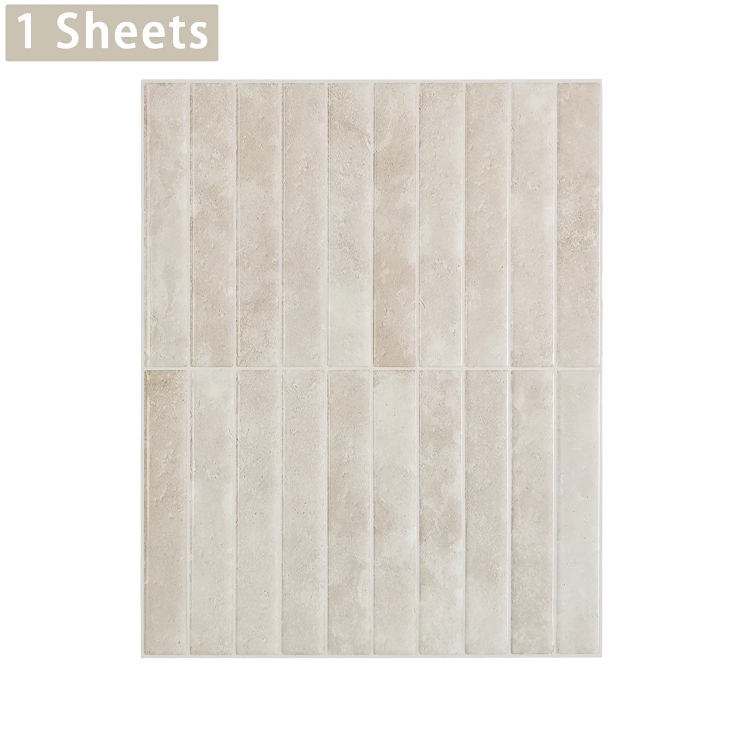 Shinyhome 1/10 pièces Carreaux muraux autocollants beiges - Résistants à la chaleur et à l'eau, sans