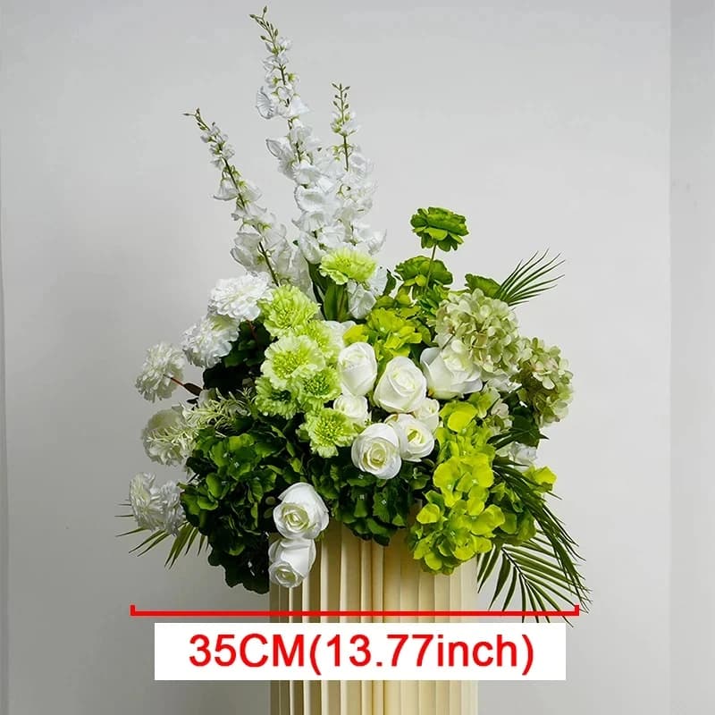 Arrière-plan de Mariage Blanc et Vert, Décor d'Arc, Fleur à Suspendre, Centre de Table, ix, Fournitu