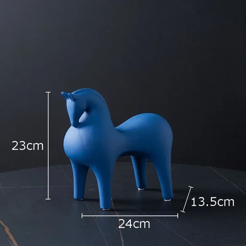 Figurine de cheval artisanale en céramique, décoration d'animaux artificiels, Sculpture de porcelain