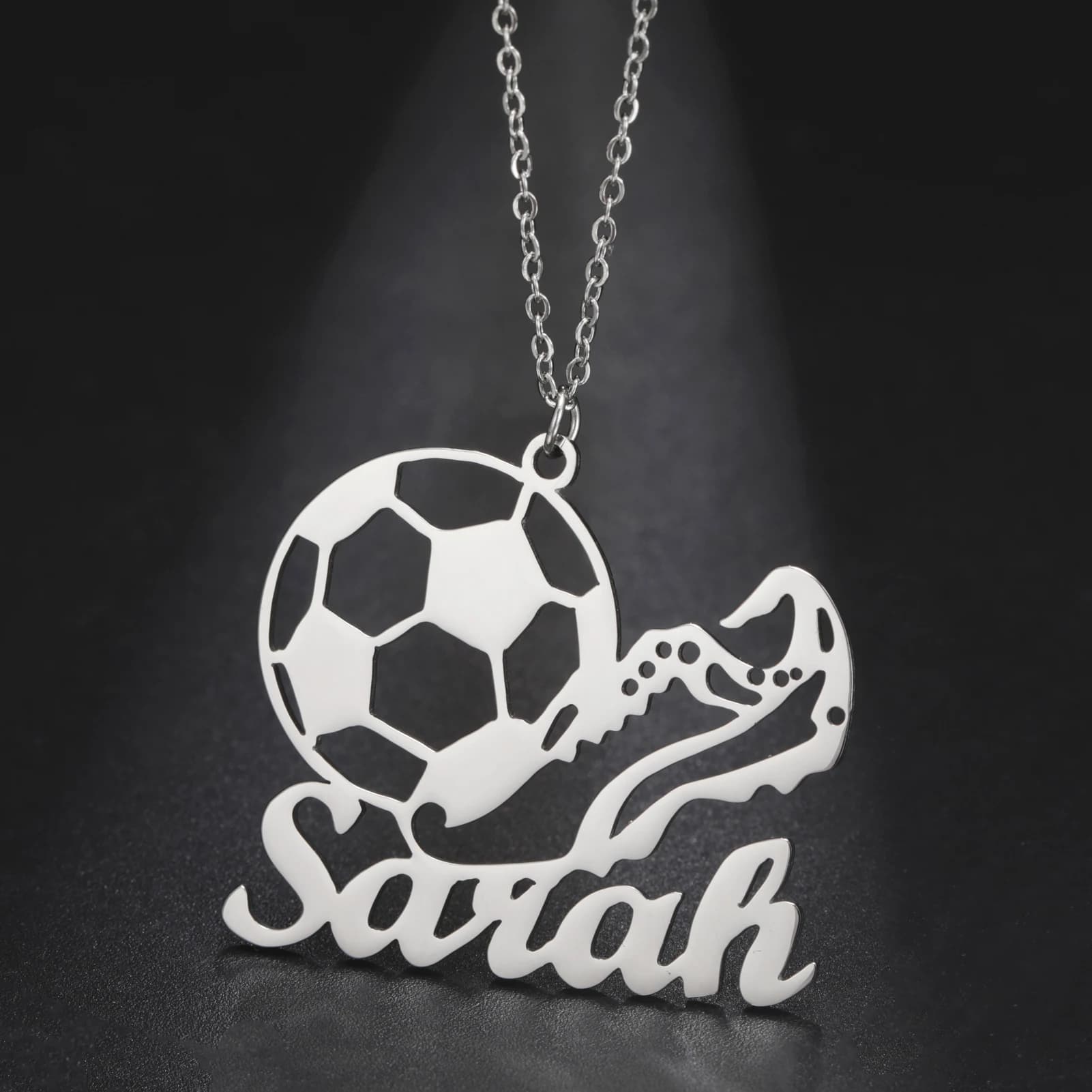 Collier de basket-ball, collier de football, collier de baseball, pendentif personnalisé avec nom, c