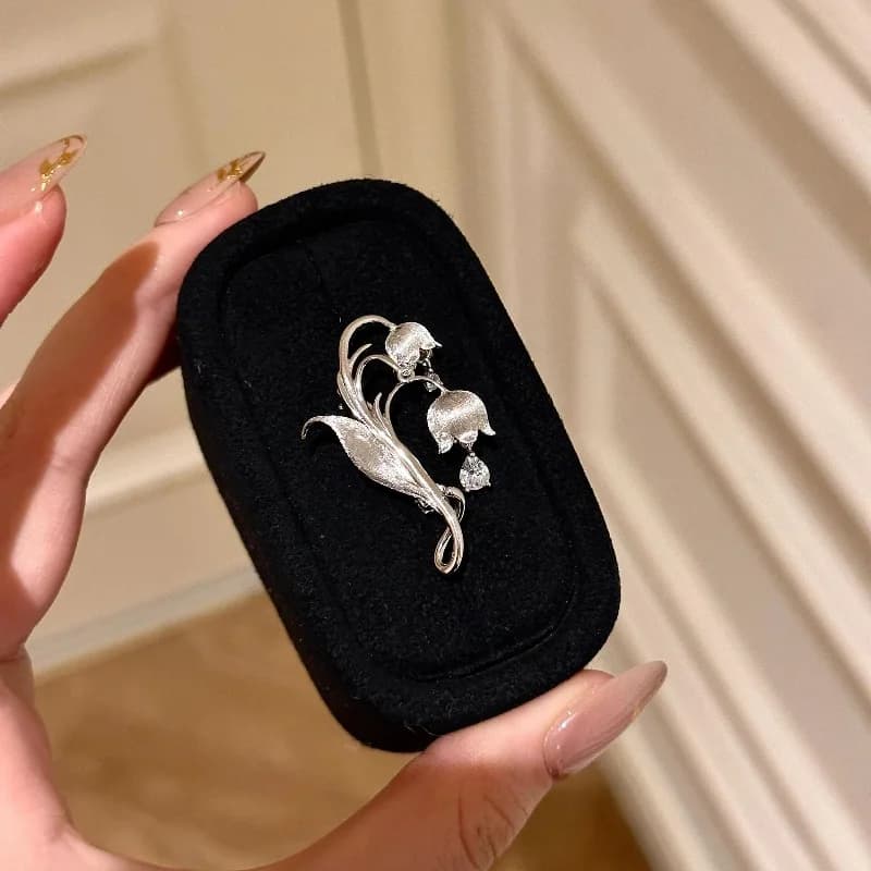 Broches rétro douces et exquises en forme de cloche brossée pour femmes, en argent 925, élégantes, g