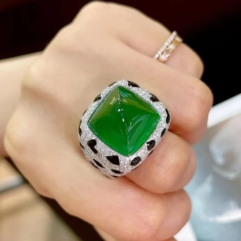 Foydjew luxe créateur bijoux léopard Texture Design grand 17 Carat tour de sucre multicolore cristal