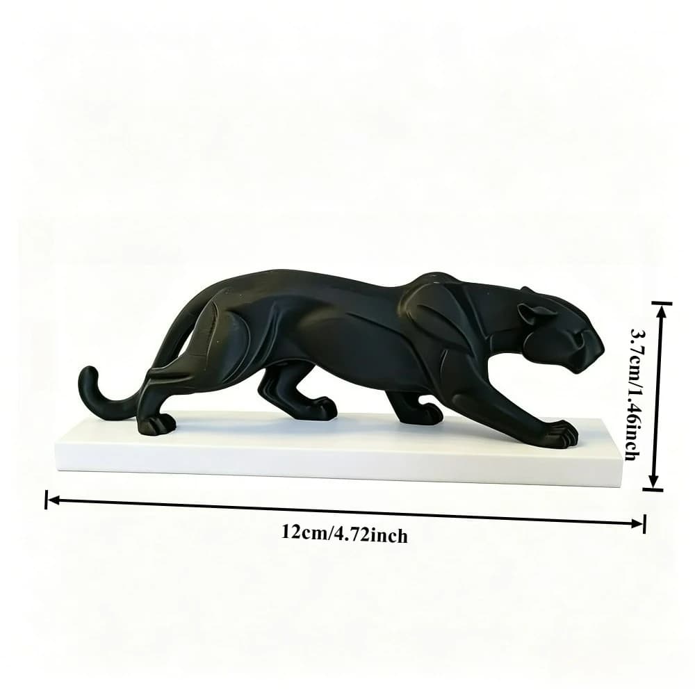 Sculpture Panthère Noire Imprimée en 3D, Statue de Jaguar Géométrique Abstraite, Décoration Minimali