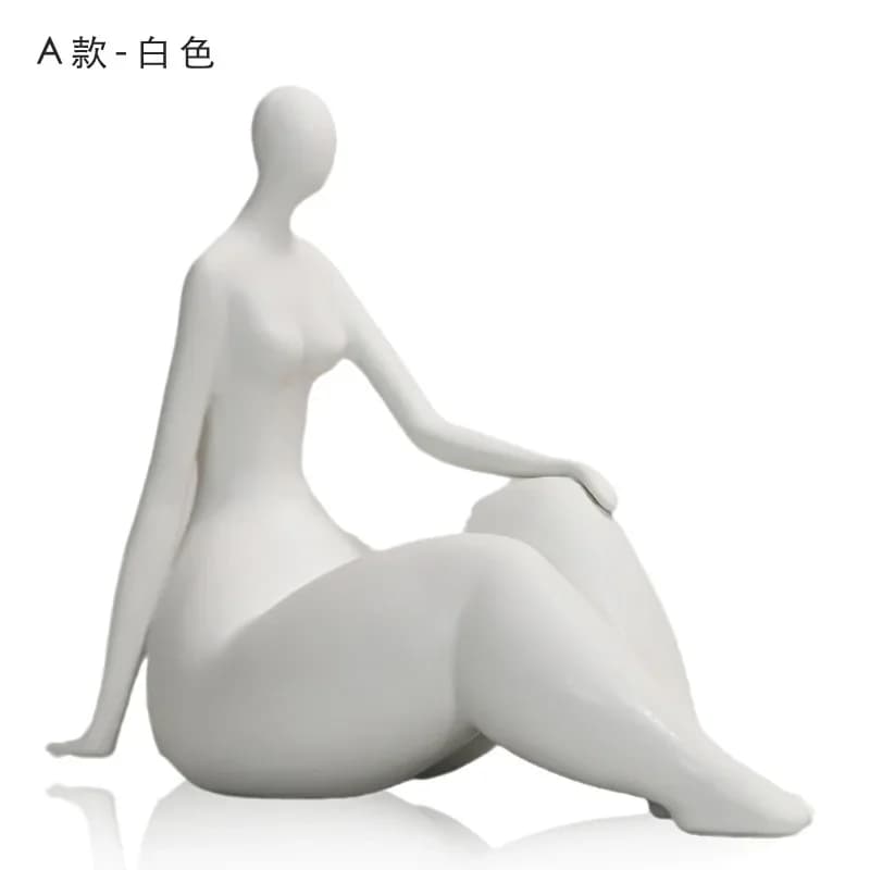Figurines décoratives nordiques pour l'intérieur, cadeau, statue de femme yoga, décoration de chambr