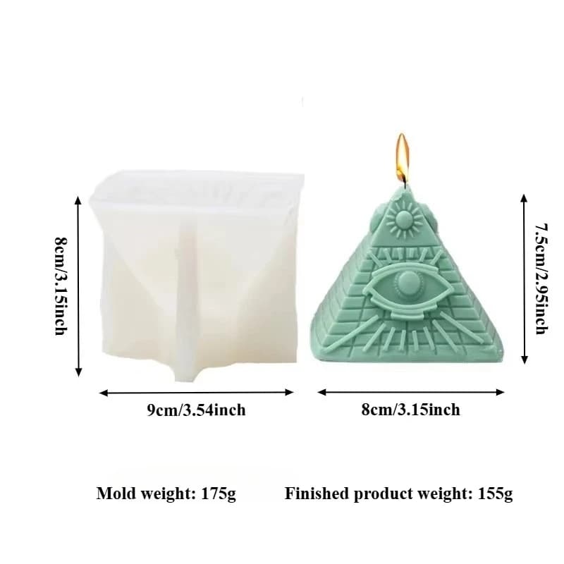 Moule à bougie pyramide en Silicone, Kit de fabrication de bougies d'aromathérapie, artefact en rési