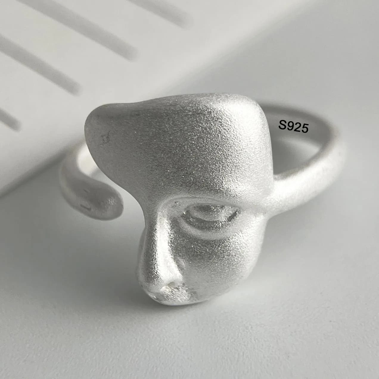 Bagues en argent Sterling 925 pour femmes, visage brillant, Patern, bague minimaliste faite à la mai