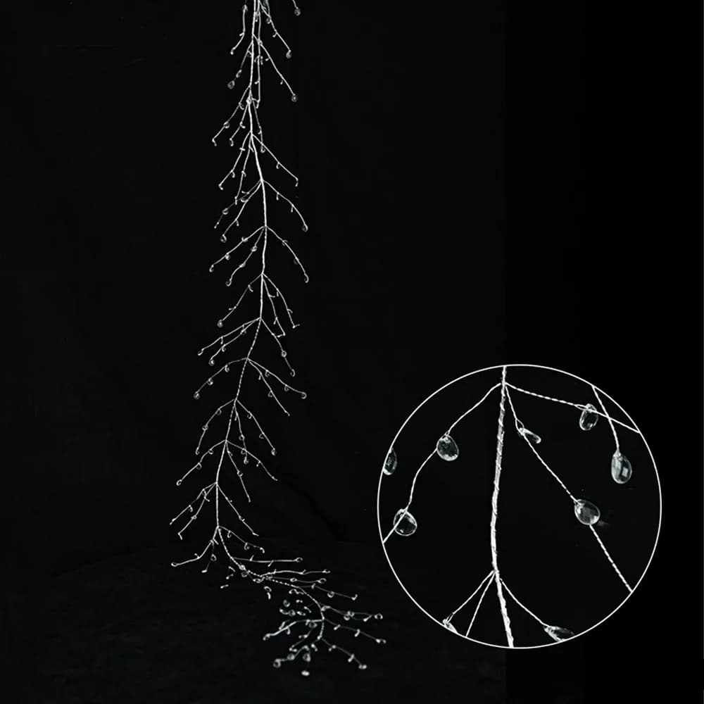Chaîne de perles d'arbre de noël transparente, ligne de pêche artificielle en plastique, chaîne de p