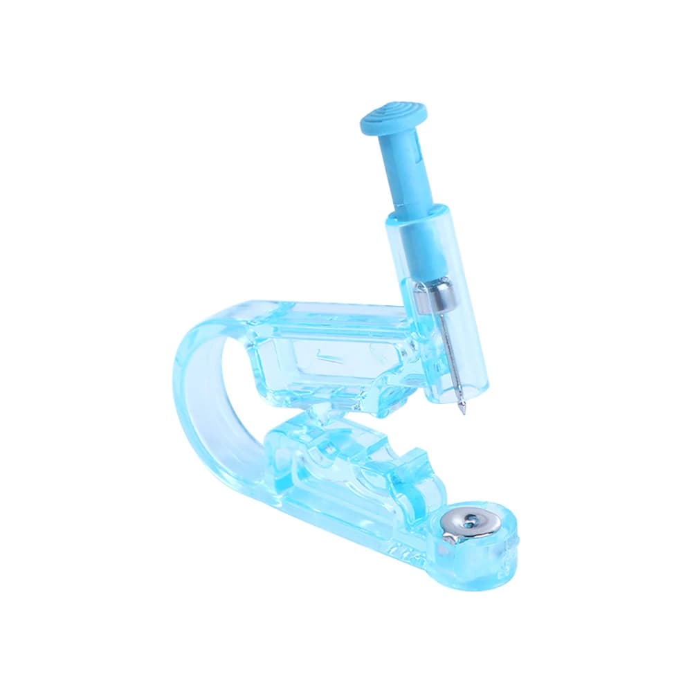 Goujon d'oreille en cristal pour ongles, outil de perçage d'oreille bleu Transparent unique, Machine