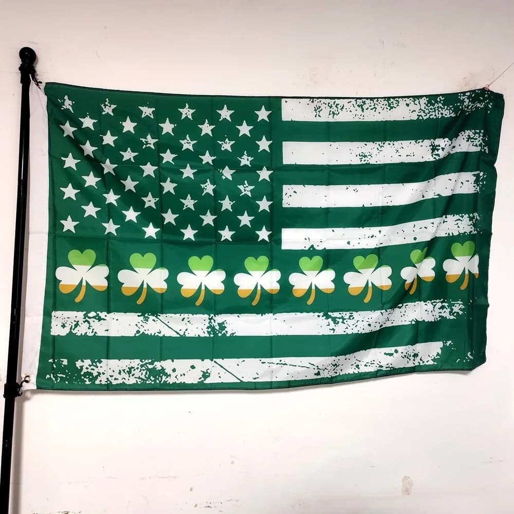 Drapeau irlandais américain et irlandais, bannière de décoration pour la maison ou la chambre à couc