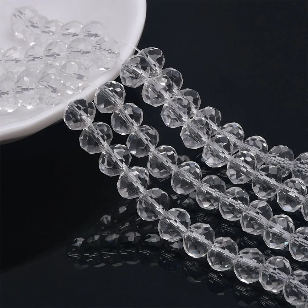 Perles Rondes en Clip de Verre à Facettes de 3/4/6mm, pour Bijoux de Cadre, Bracelet, Collier, à Fai