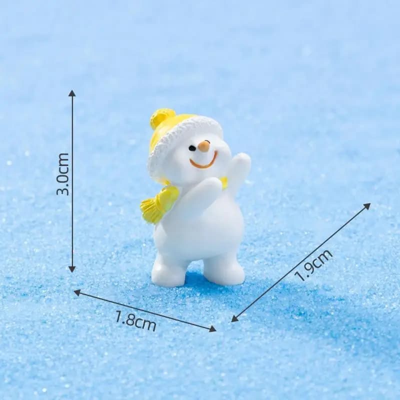 Figurine de Noël en résine mini avec de jolis motifs de Père Noël et de bonhomme de neige, parfaite 