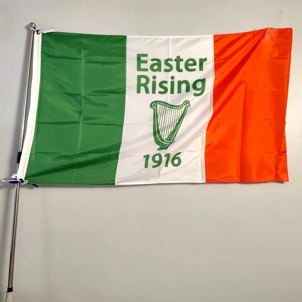 Drapeau irlandais vintage de la révolte de Pâques 1916, 3x5FT 2x3FT, bannière historique en polyeste