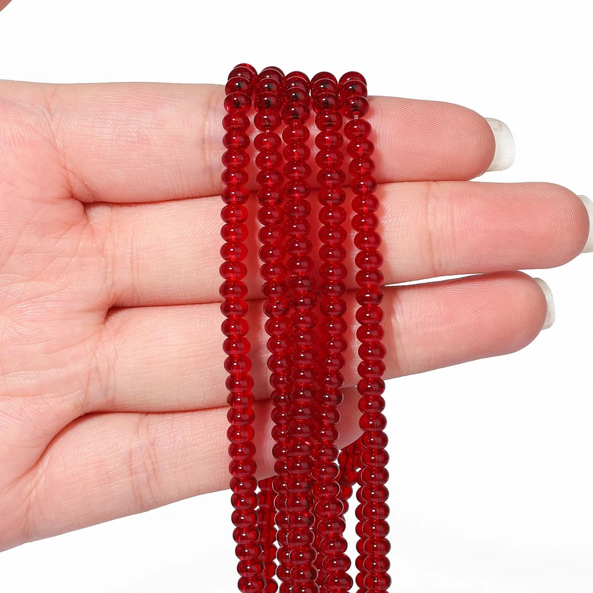 Perles rondes en cristal de verre en forme de boulier, perles artisanales lisses pour bijoux, bracel