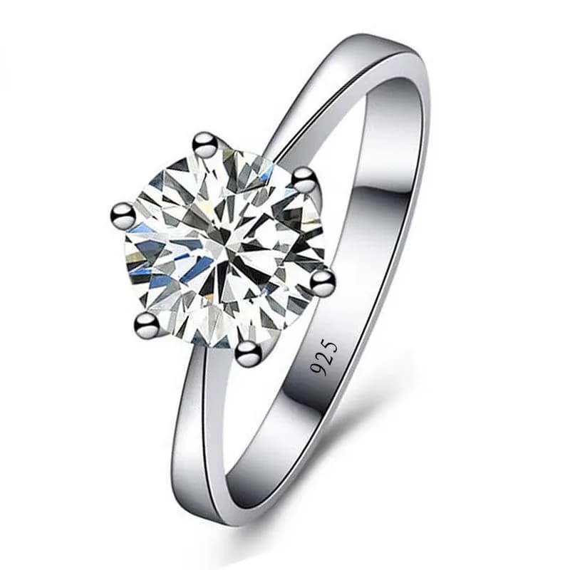 Bagues de mariage pour hommes et femmes, en argent Sterling S925, cristal autrichien, Bague de fianç