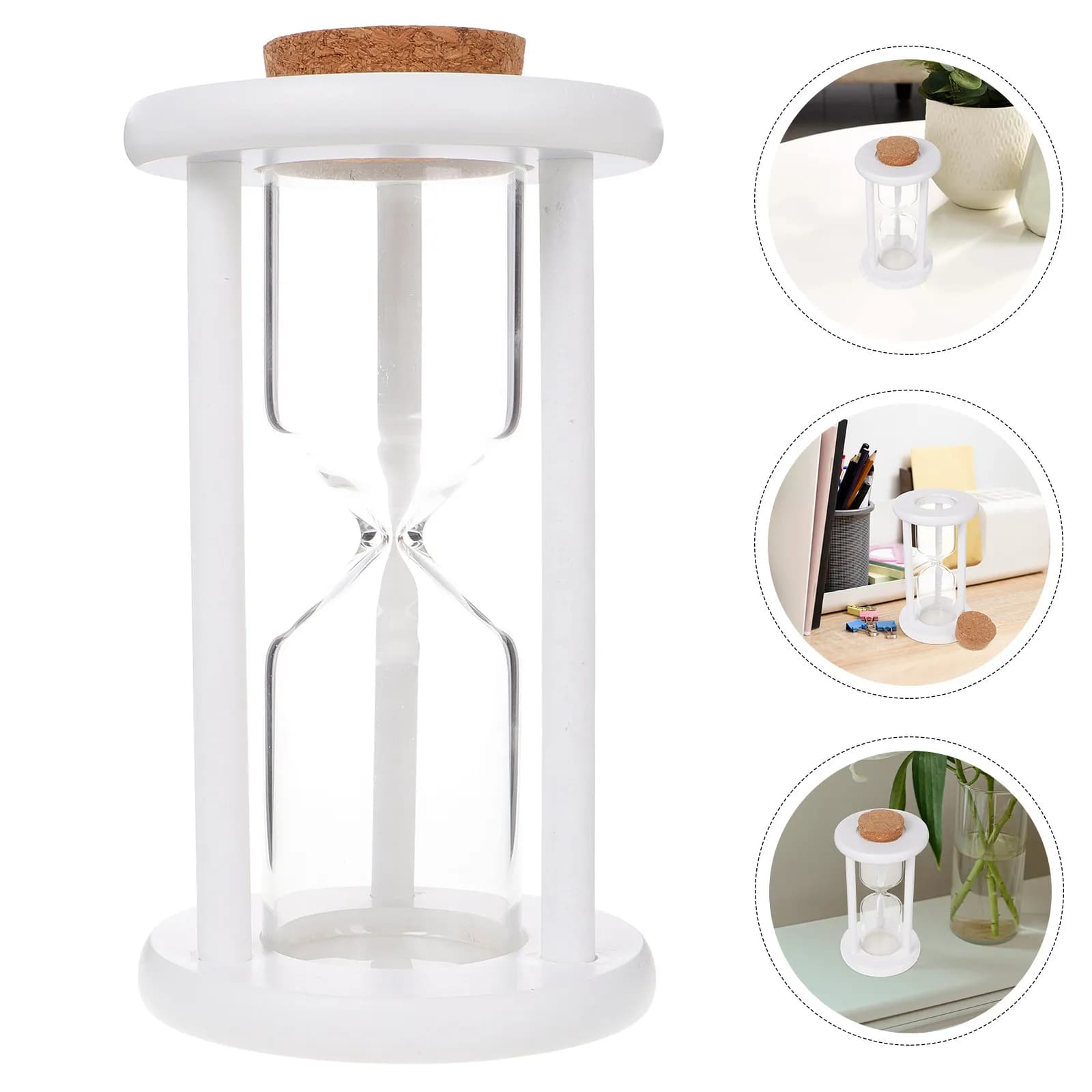 Sablier vide rechargeable avec base en bois, minuteur à sable DIY pour la décoration intérieure, les