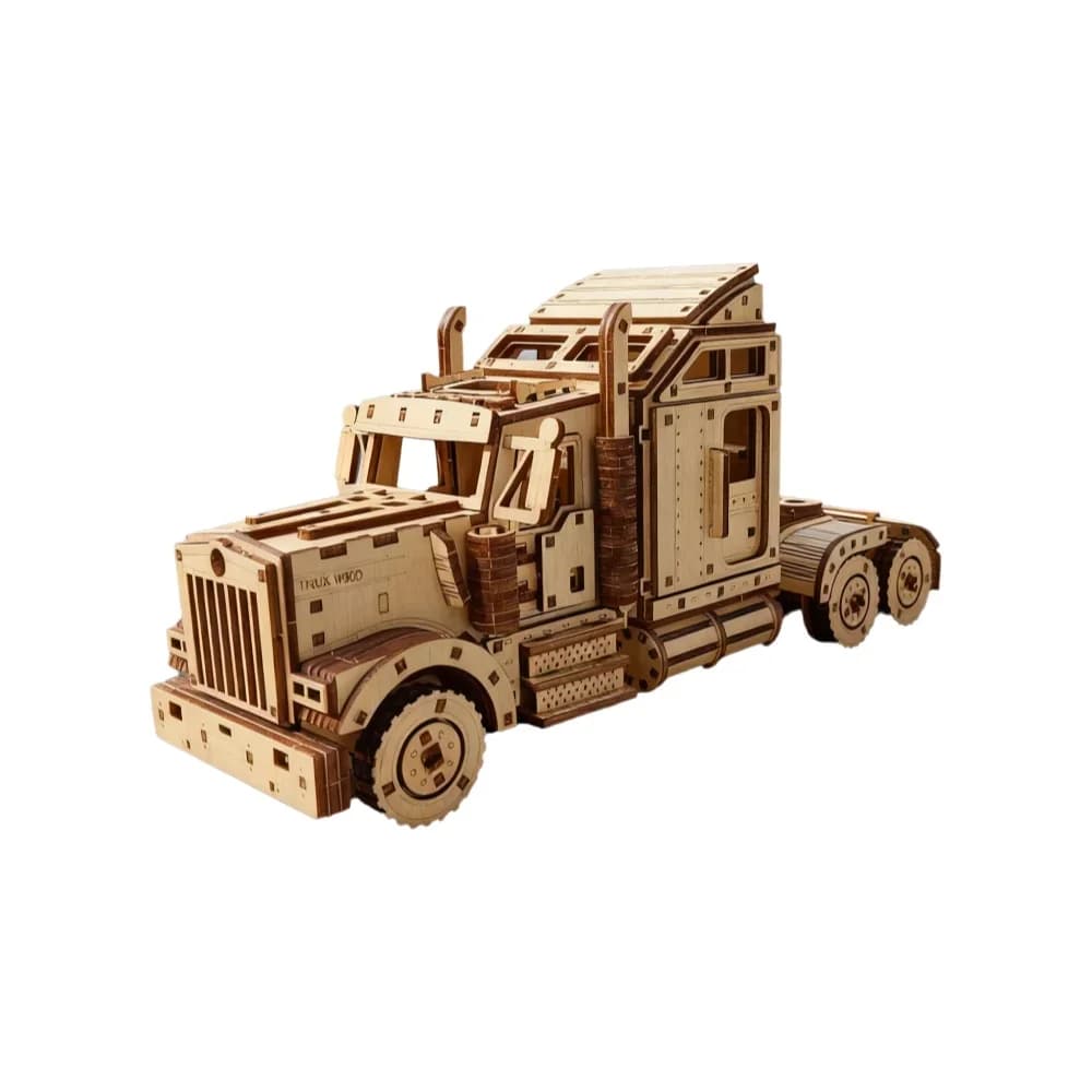 Camion américain DIY, kit artisanal de puzzle en bois 3D, kit de modèle fait à la main, décoration d