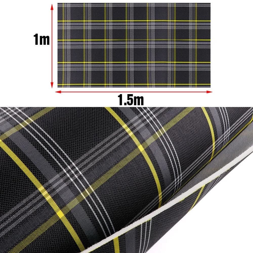 Tissu de rembourrage de voiture à carreaux 100x150cm avec support en mousse, tissu tartan parfait po